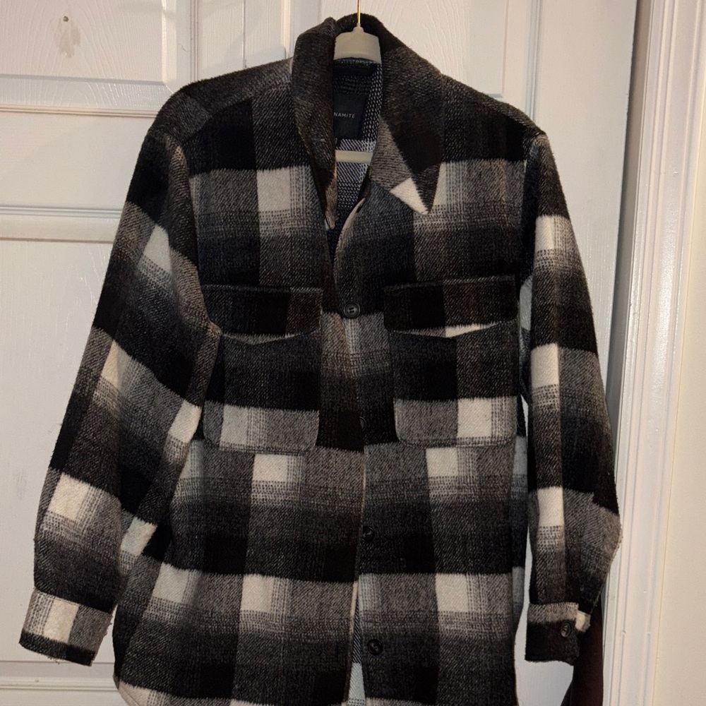Black and Gray Plaid  Jacket